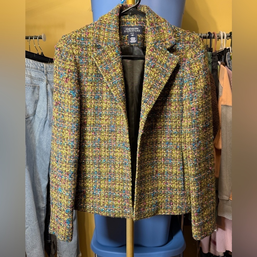 Jones New York Signature Multicolor Tweed Jacket #0067